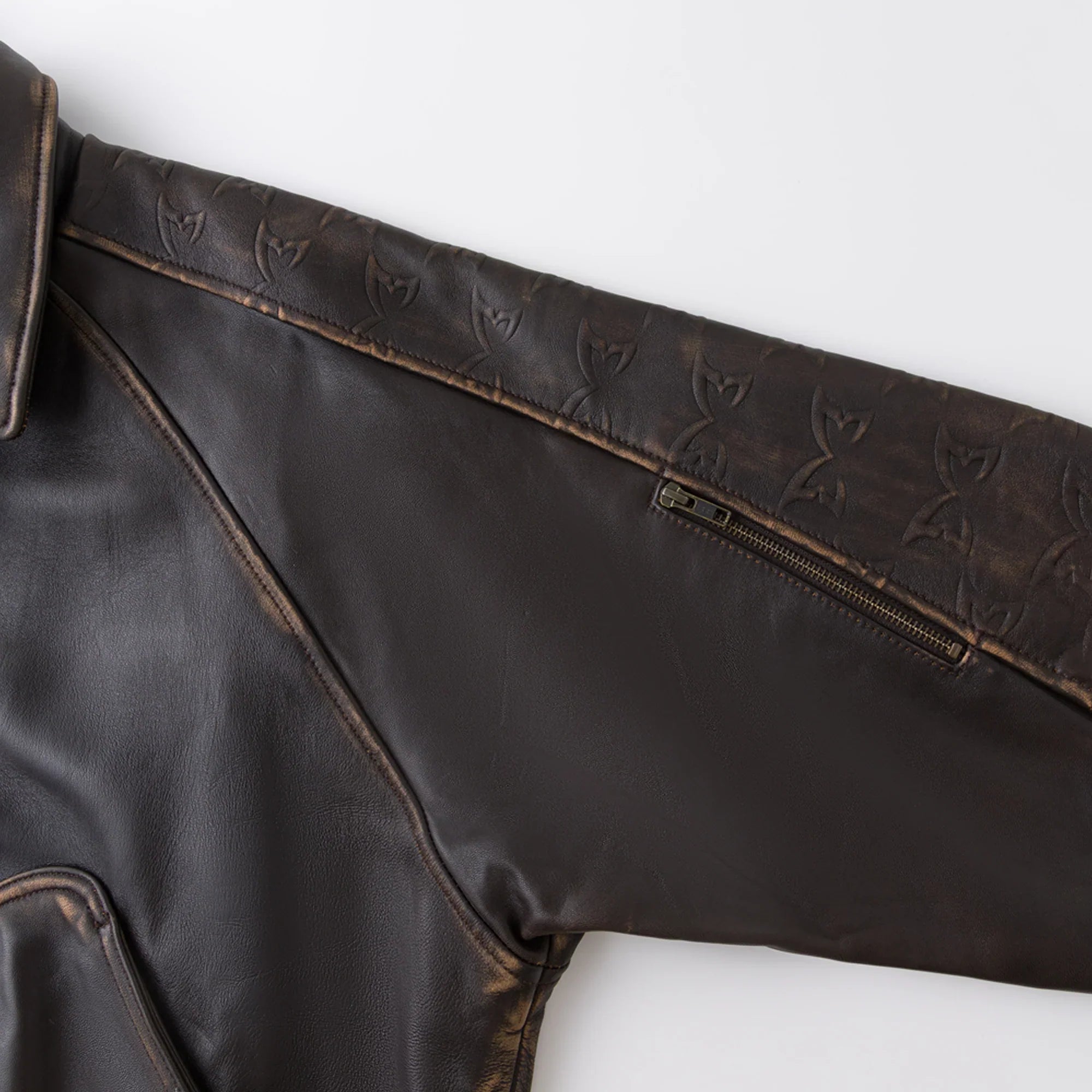 Aged Leather Jacket (Brown)