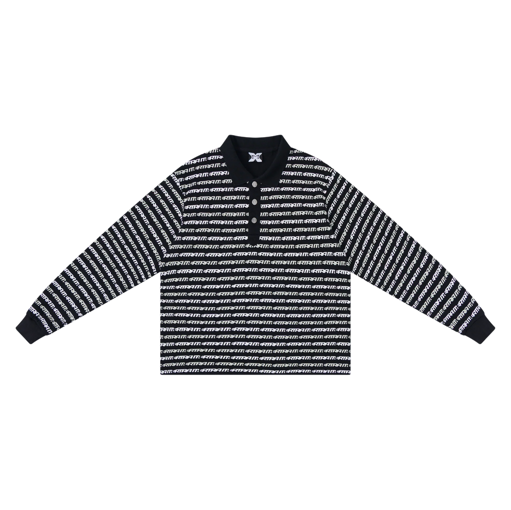 Logo Stripe Rugby (Black)