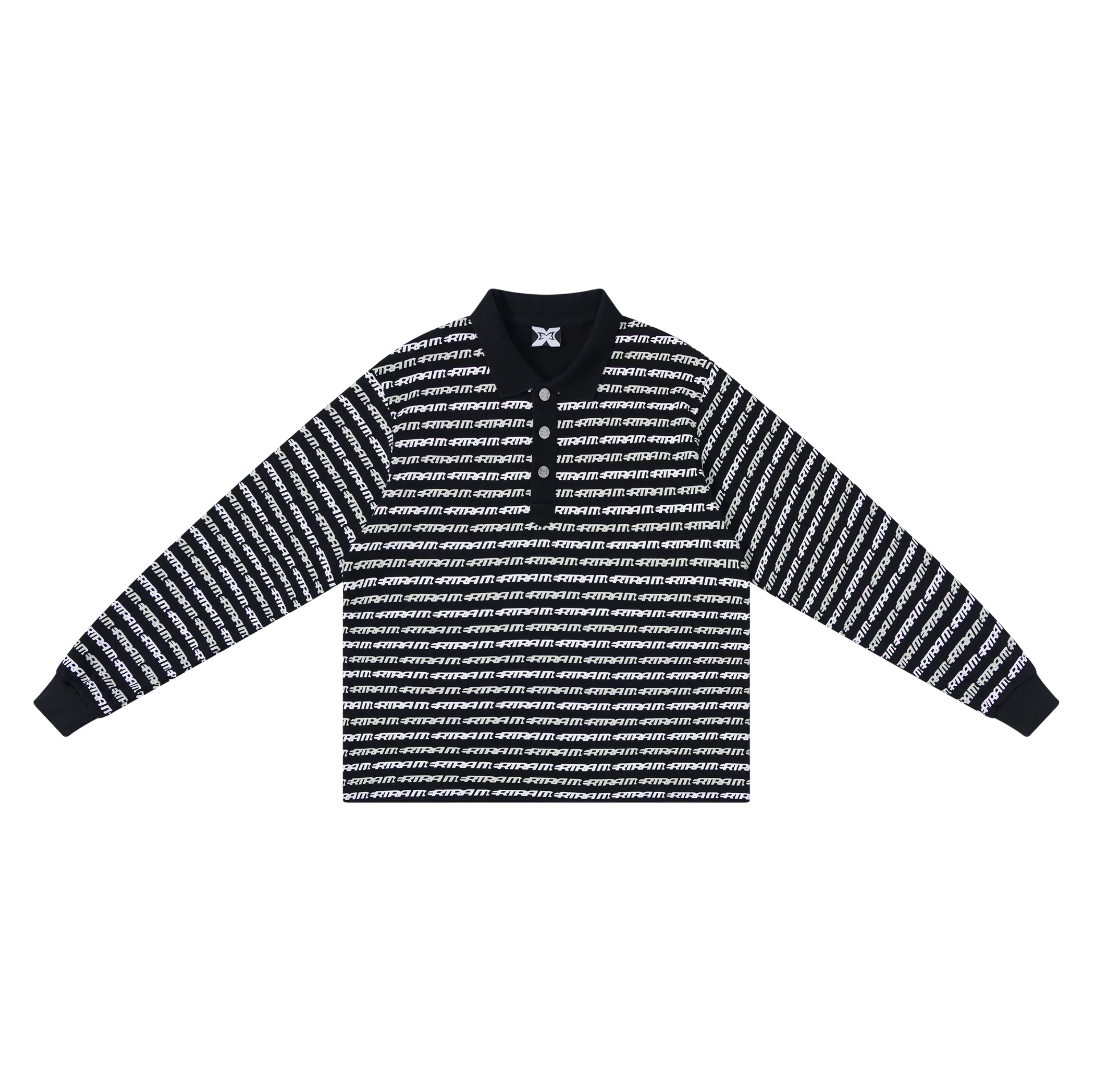 Logo Stripe Rugby (Black)