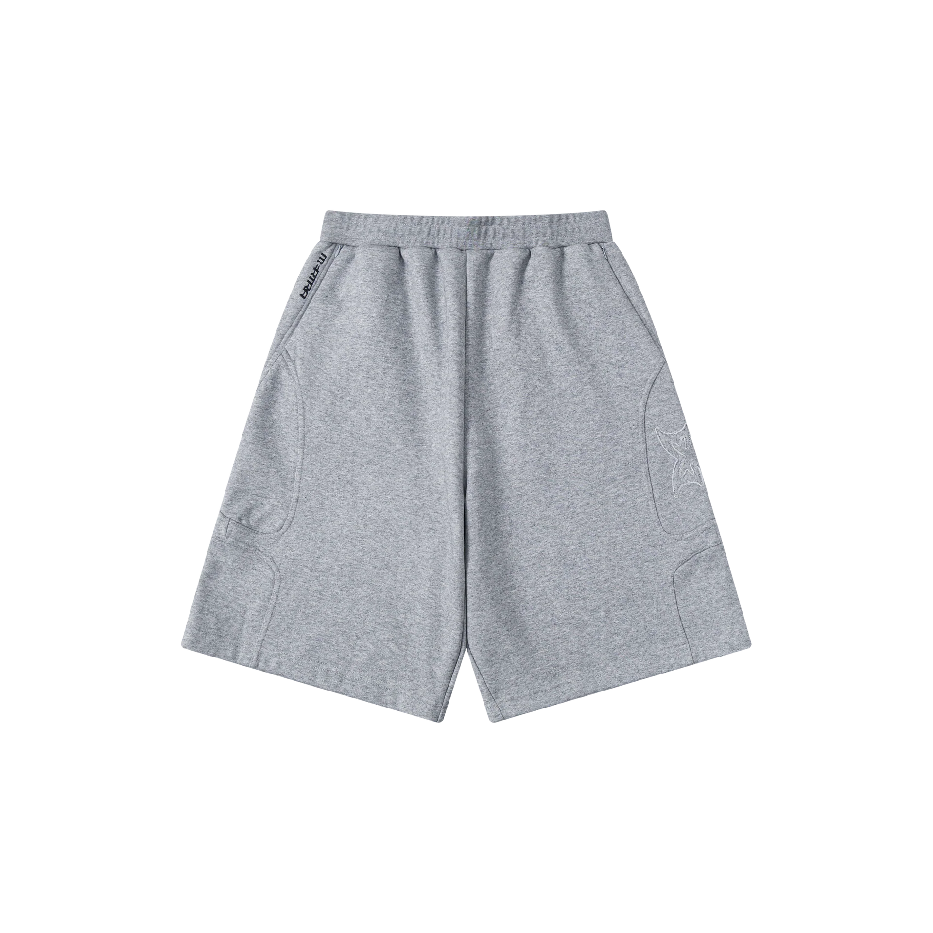 Split Panel Tracksuit Shorts (Grey)