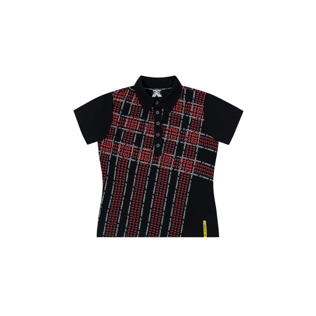 Women's Crosscut Polo (Black / Red)